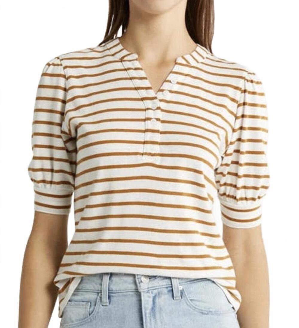 NEW RAILS jewel top in carmel stripe